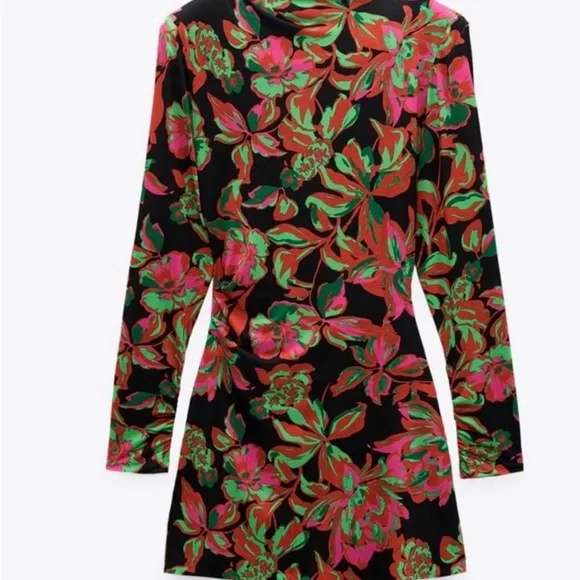 Zara floral draped mini dress - Picture 5 of 8